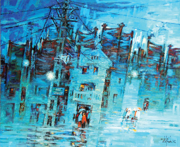 VŨ ĐĂNG ĐÍNH - Hướng thiện. Sơn dầu. 100x100cm. 2014