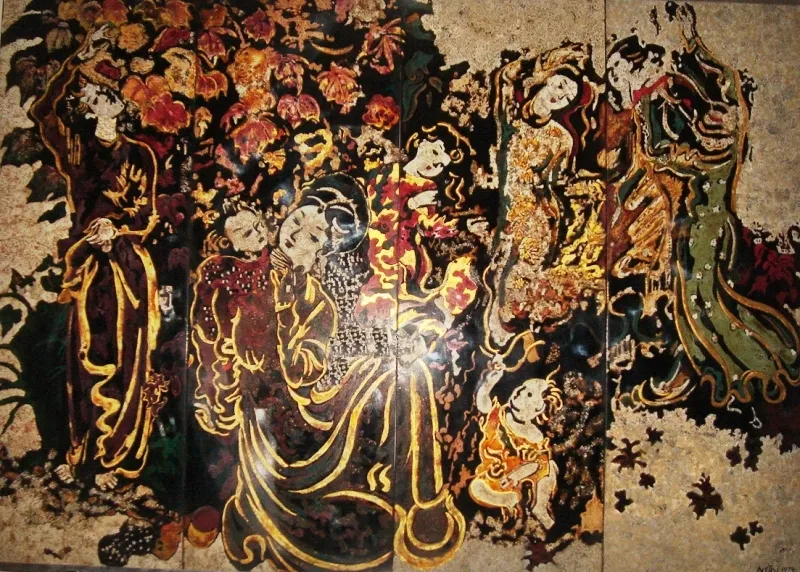 Bức tranh Thiếu Nữ Bên Hoa Phù Dung (1944) của họa sĩ Nguyễn Gia Trí