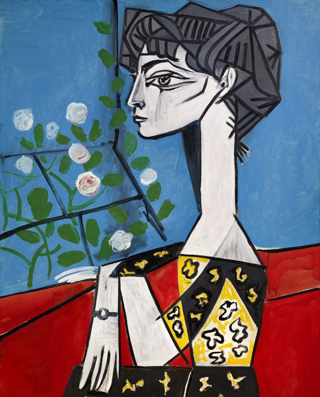 Bức tranh Jaqueline with flowers của Picaso