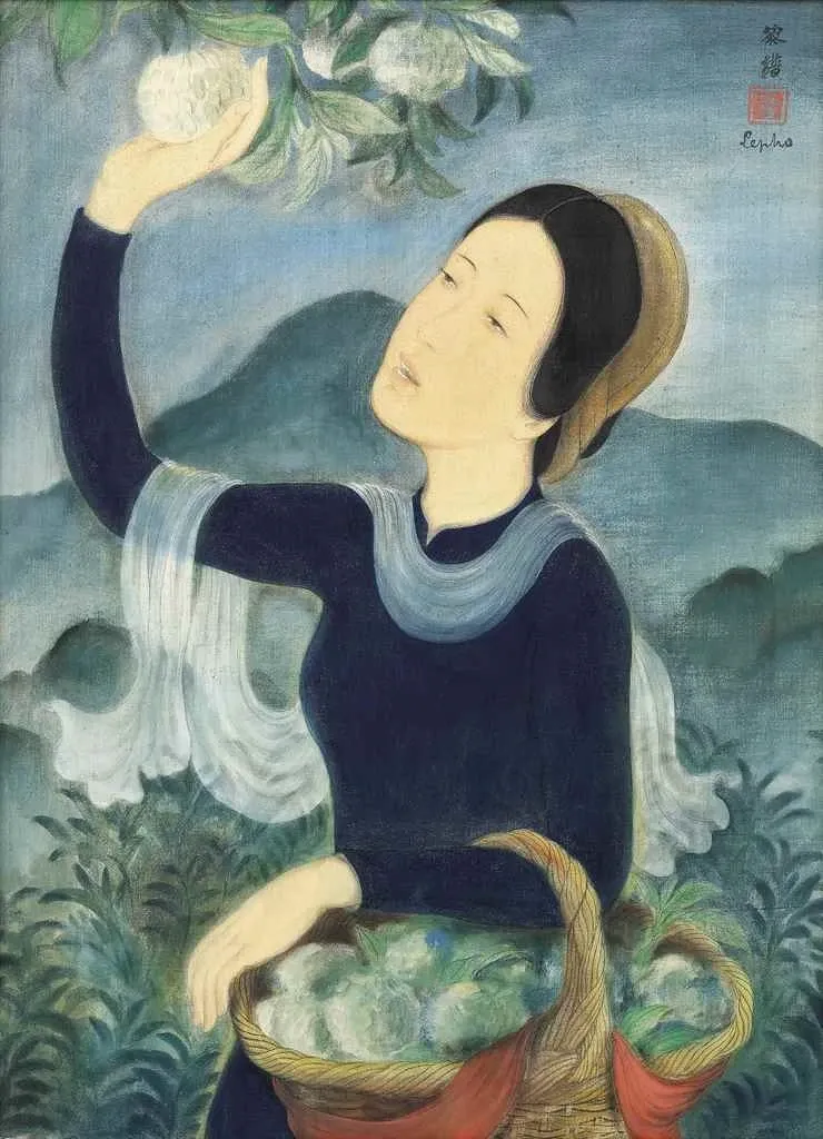 Tác phẩm LA JEUNE FILLE AUX POMMES-CANNELLE của họa sĩ Lê Phổ Tác phẩm LA JEUNE FILLE AUX POMMES-CANNELLE của họa sĩ Lê Phổ