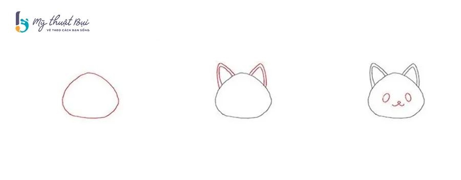 Vẽ phần đầu mèo chibi Vẽ phần đầu mèo chibi