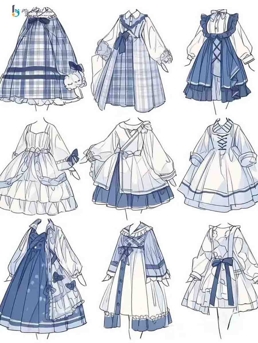 Vẽ váy anime dễ thương Vẽ váy anime dễ thương