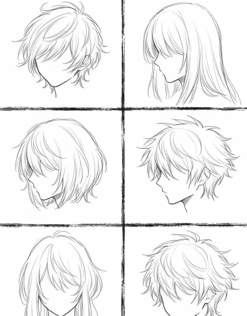 Kiểu vẽ tóc anime