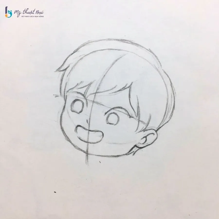 Phác thảo tóc và tai anime nam Phác thảo tóc và tai anime nam
