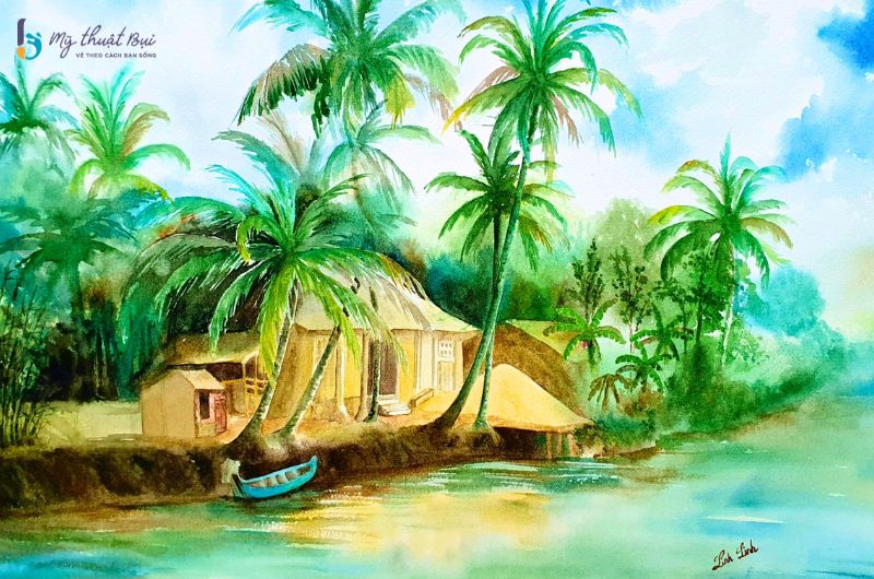 Tranh vẽ làng quê Việt Nam