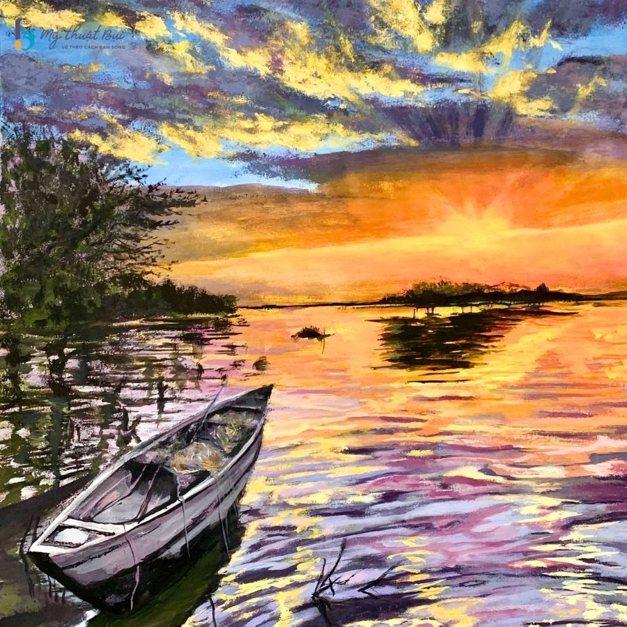 Tranh phong cảnh biển quê đẹp
