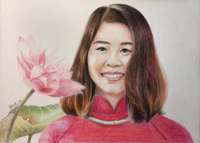 Tranh vẽ chân dung mẹ