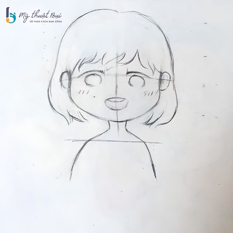 Vẽ cổ và thân nhân vật chibi nữ Vẽ cổ và thân nhân vật chibi nữ