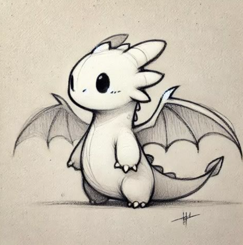Hình vẽ rồng cute dễ thương Hình vẽ rồng cute dễ thương