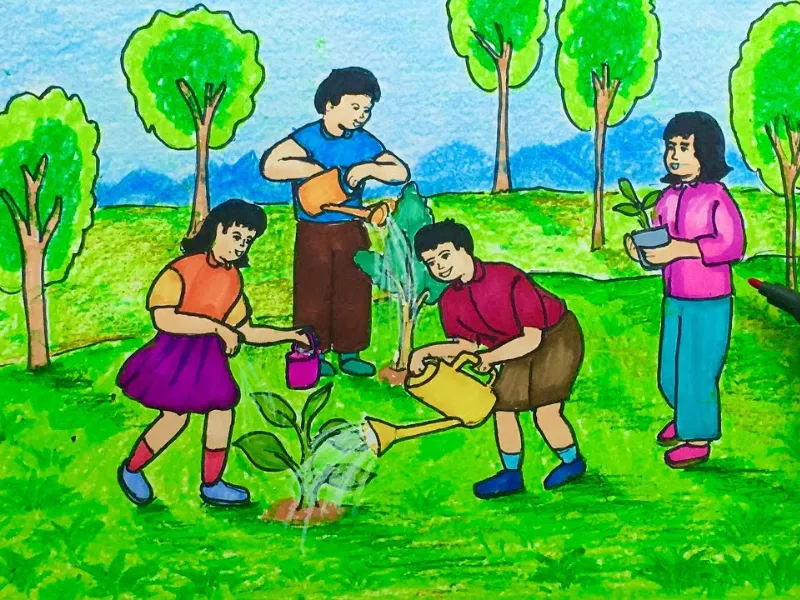 Vẽ tranh bảo vệ môi trường rừng Vẽ tranh bảo vệ môi trường rừng