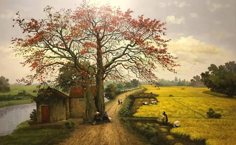 Vẽ tranh phong cảnh đồng quê