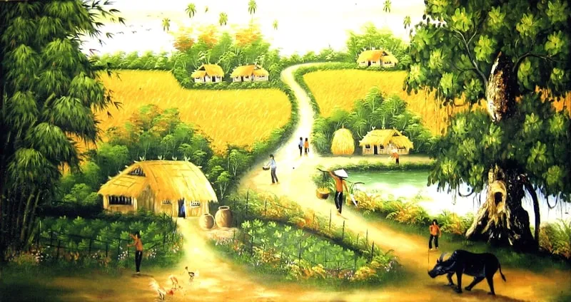 Tranh vẽ phong cảnh quê hương