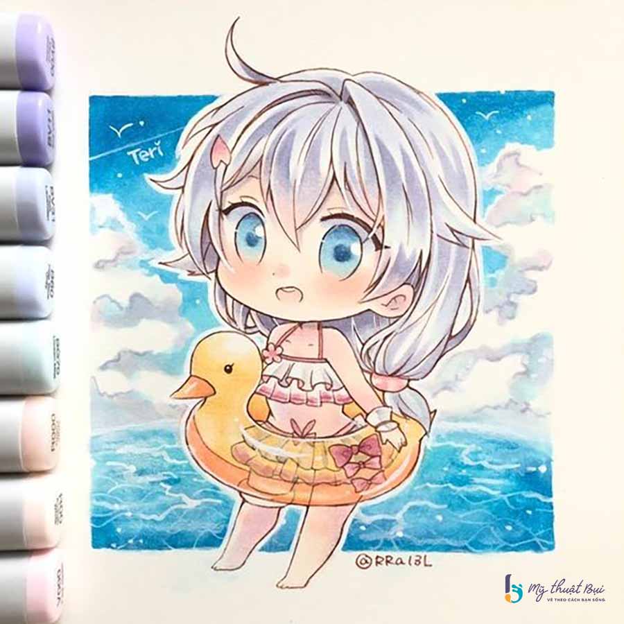 Tranh anime chibi dễ thương