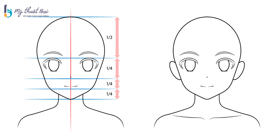 Vẽ mắt và lồng mày cho nhân vật anime