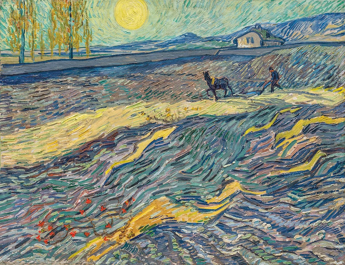 Tác phẩm Cánh đồng với những người nông dân đang cày ruộng năm 1889 của họa sĩ Vincent van Gogh