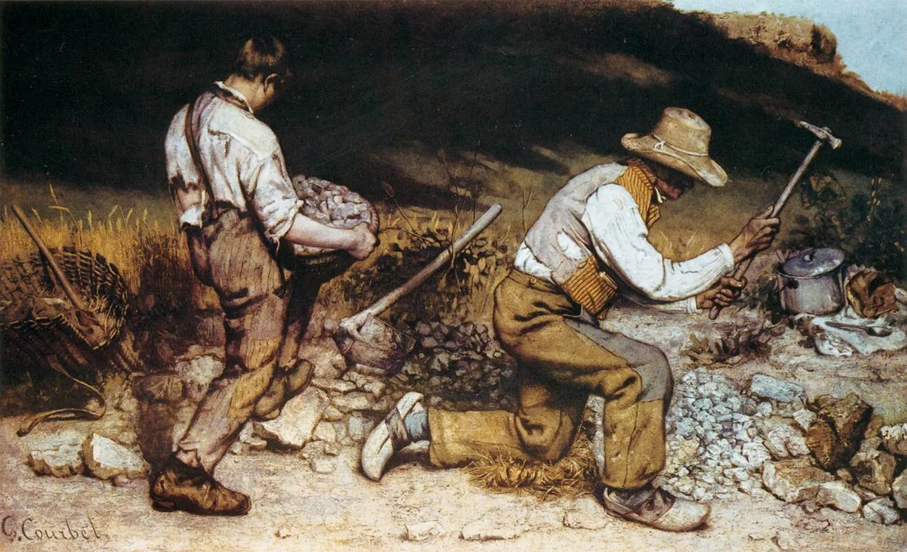 Tác phẩm tranh sơn dầu đập đá The Stone Breakers năm 1849 của họa sĩ Gustave Courbet