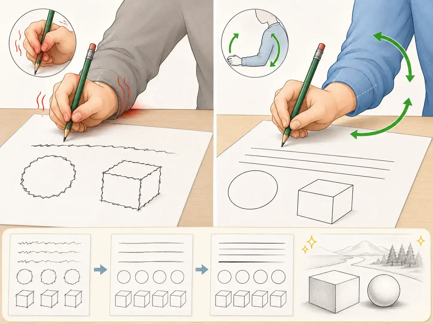 Cách luyện nét vẽ tay cơ bản