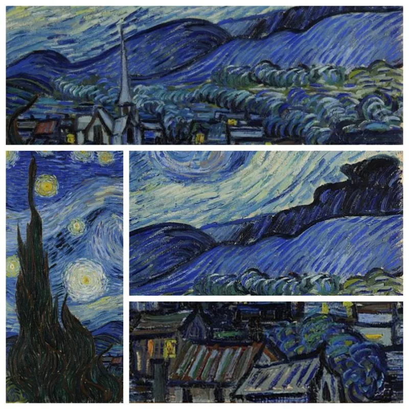 Cây bách tùng trong tranh đêm đầy sao Van Gogh Tiền cảnh - Cây bách tùng và ngọn lửa u uất của cõi trần