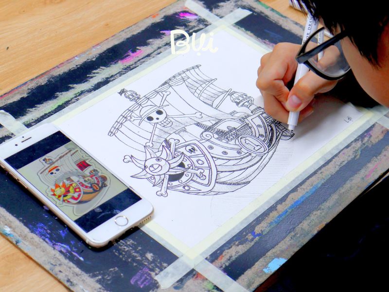 Học viên Bụi Nhỏ hoàn thiện tranh anime tại Mỹ Thuật Bụi Học viên Bụi Nhỏ hoàn thiện tranh anime tại Mỹ Thuật Bụi