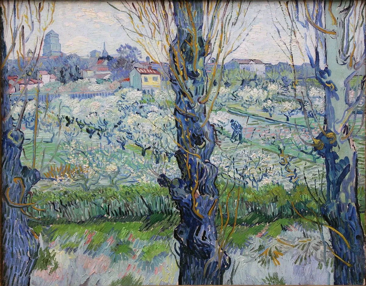 Tác phẩm Quang cảnh Arles, những vườn cây ăn quả nở hoa, Vincent van Gogh