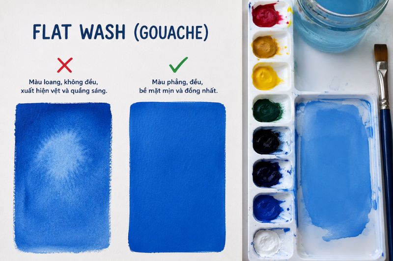 Tô màu phẳng (Flat wash)