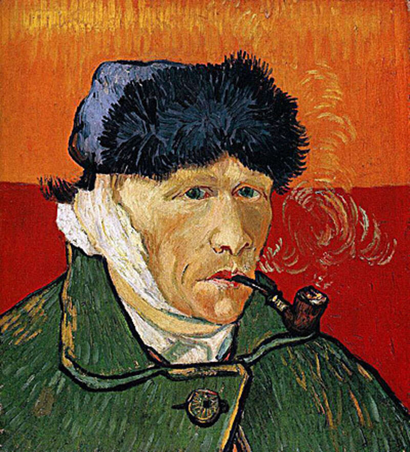 Chân dung tự họa với tẩu thuốc và tai băng bó 1889 (Self-Portrait with Bandaged Ear and Pipe)