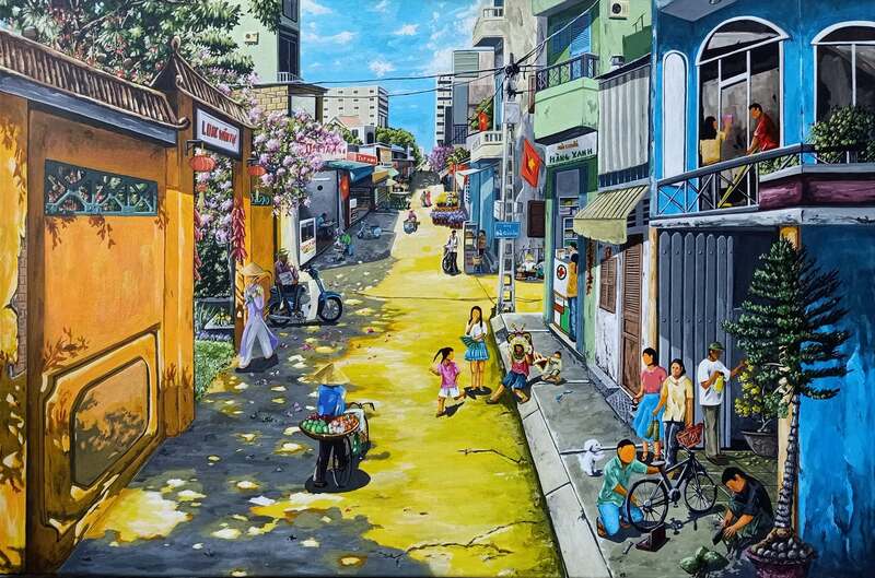 Tranh phong cảnh màu Acrylic